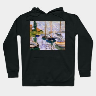 Sailboats on the Seine at Petit - Gennevilliers by Claude Monet Hoodie